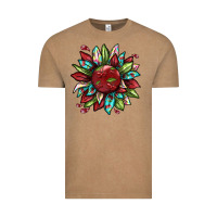 Vintage Coffee Cherry sunflower Vintage Tee - texasbilliewilder