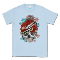 Dusty Blue freezing to death skull Classic Tee - FaDigitalArtStudio