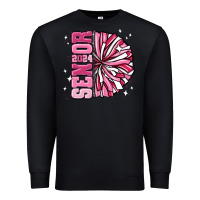 Black senior 2024 pink cheer Premium Sweatshirt - MaliasSmallBusiness