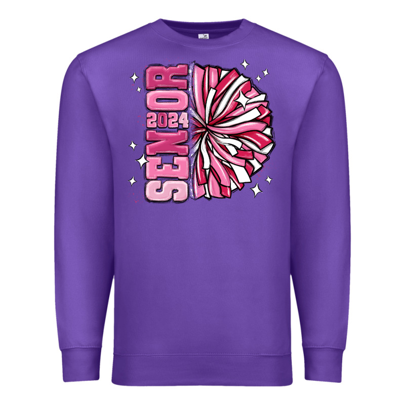 Senior 2024 Pink Cheer Premium Sweatshirt by MaliasSmallBusiness | Teevron