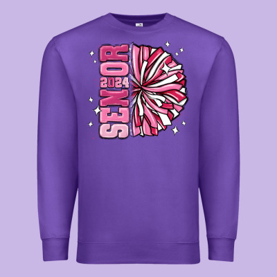 Senior 2024 Pink Cheer Premium Sweatshirt Designed By Maliassmallbusiness