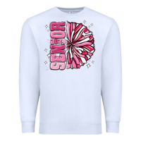 White senior 2024 pink cheer Premium Sweatshirt - MaliasSmallBusiness