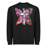 Black faith butterfly cross Heavyweight Sweatshirt - Zillion Design Studio