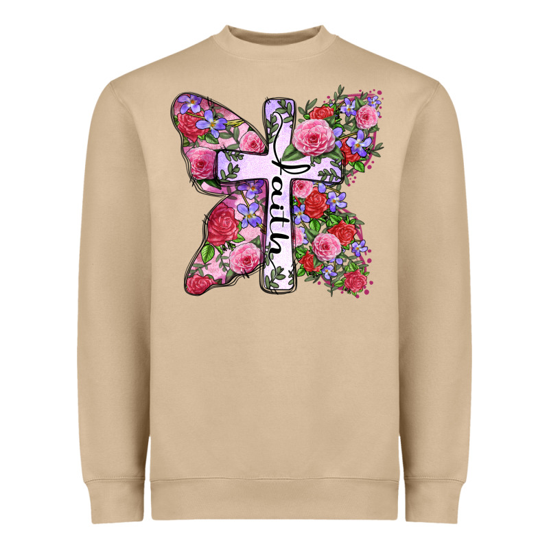 Faith Butterfly Cross Heavyweight Sweatshirt by Zillion Design Studio | Teevron
