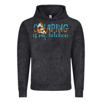 Vintage Black camping is my kitchen with wine Vintage Hoodie - texasbilliewilder