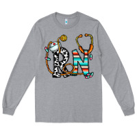 Heather Grey rn nurse Long Sleeve Tee - CowhideDigitalArt