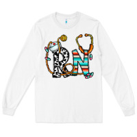 White rn nurse Long Sleeve Tee - CowhideDigitalArt