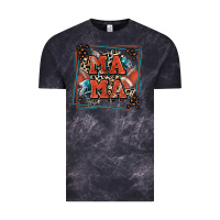 Cloud Black American football mama with leopard Vintage Tee - Zillion Design Studio
