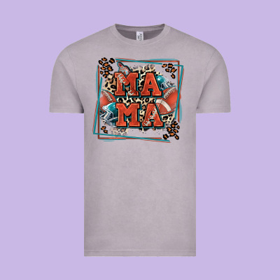 American Football Mama With Leopard Vintage Tee Designed By Zillion Design Studio