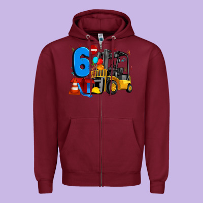 Forklift Birthday Six Zipper Hoodie Designed By Artiststas
