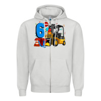 Dove Grey forklift birthday six Zipper Hoodie - Artiststas