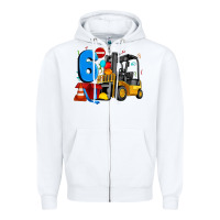 White forklift birthday six Zipper Hoodie - Artiststas