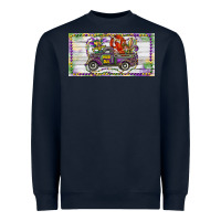 Navy Mardi Gras Truck And Fleur De Lis Crawfish Heavyweight Sweatshirt - RanaPortraitStore