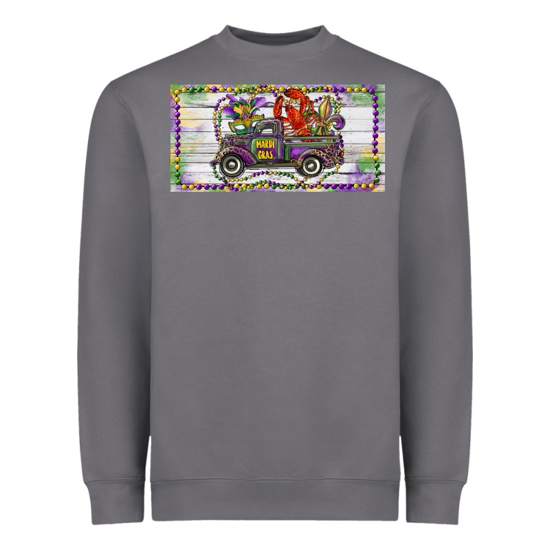 Mardi Gras Truck And Fleur De Lis Crawfish Heavyweight Sweatshirt by RanaPortraitStore | Teevron