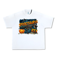 White Spooky Saurus Rex Urban Heavy Tee - texasbilliewilder