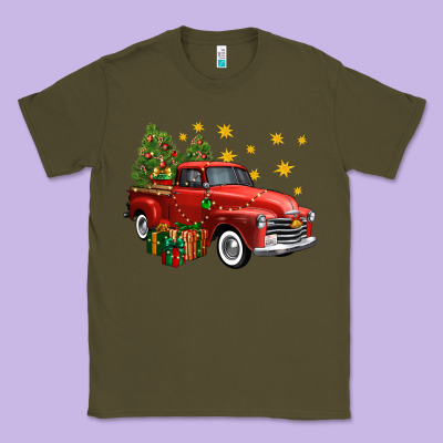 Christmas Truck Classic Tee Designed By Fadigitalartstudio