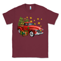 Burgundy christmas truck Classic Tee - FaDigitalArtStudio