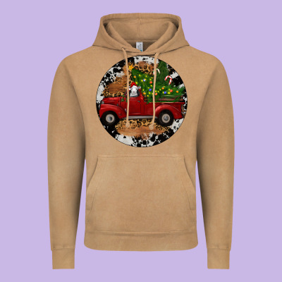 Vintage Hoodie Farm Truck Christmas