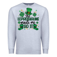 Heather Grey the leprechauns made me do it Premium Sweatshirt - MaliasSmallBusiness