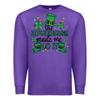 Purple the leprechauns made me do it Premium Sweatshirt - MaliasSmallBusiness