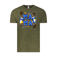 Vintage Olive volleyball mama with leopard Vintage Tee - Zillion Design Studio