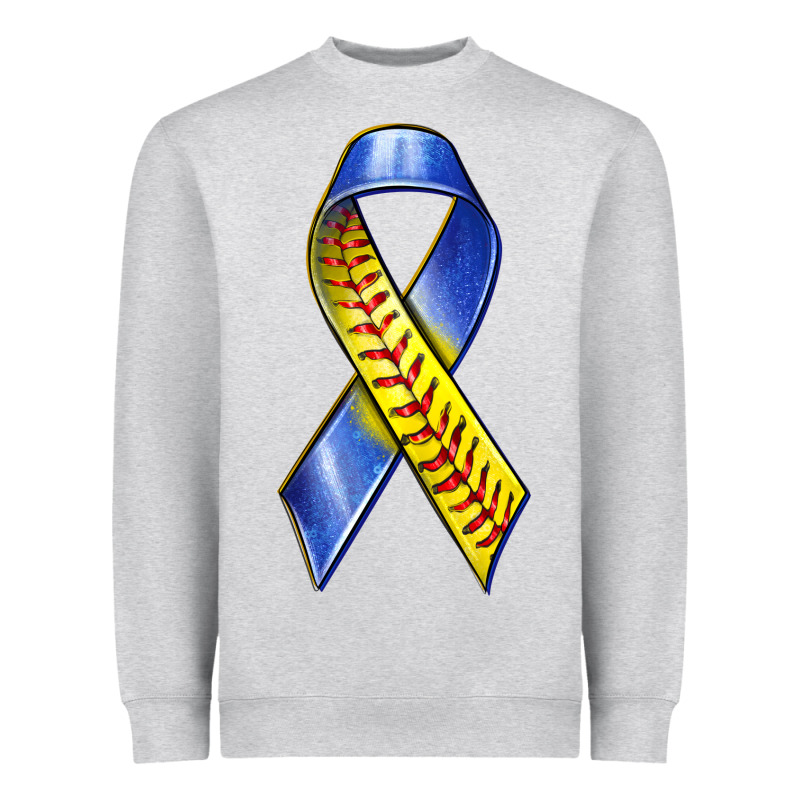 Down Syndrome Ribbon Softball Heavyweight Sweatshirt by texasbilliewilder | Teevron