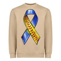 Mushroom down syndrome ribbon softball Heavyweight Sweatshirt - texasbilliewilder