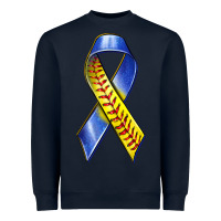 Navy down syndrome ribbon softball Heavyweight Sweatshirt - texasbilliewilder