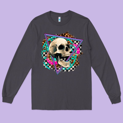 Race Skull Long Sleeve Tee Designed By Adodesignshop