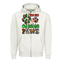 Merry Christmas Paws With Santa Zipper Hoodie | Teevron