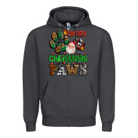 Smoke merry christmas paws with santa Zipper Hoodie - AdoDesignShop