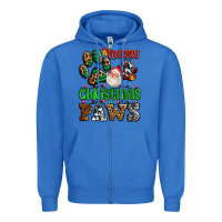 True Royal merry christmas paws with santa Zipper Hoodie - AdoDesignShop