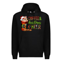 Black Coffee and Christmas cheer Premium Hoodie - NancyCooperArtShop