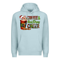 Blue Mist Coffee and Christmas cheer Premium Hoodie - NancyCooperArtShop