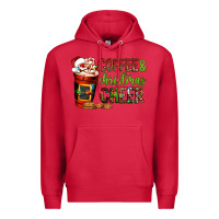 Cardinal Coffee and Christmas cheer Premium Hoodie - NancyCooperArtShop