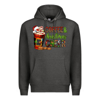Charcoal Heather Coffee and Christmas cheer Premium Hoodie - NancyCooperArtShop