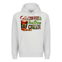 Dove Grey Coffee and Christmas cheer Premium Hoodie - NancyCooperArtShop