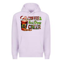 Lilac Coffee and Christmas cheer Premium Hoodie - NancyCooperArtShop