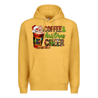 Mustard Coffee and Christmas cheer Premium Hoodie - NancyCooperArtShop