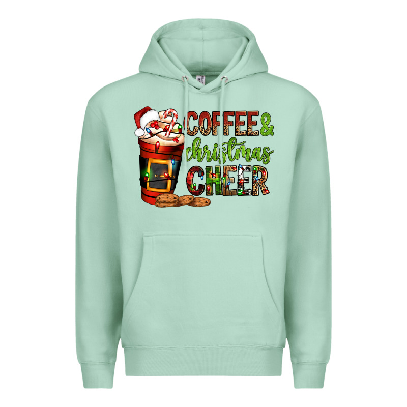 Coffee And Christmas Cheer Premium Hoodie by NancyCooperArtShop | Teevron