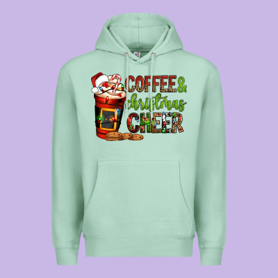 Coffee And Christmas Cheer Premium Hoodie Designed By Nancycooperartshop