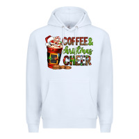 White Coffee and Christmas cheer Premium Hoodie - NancyCooperArtShop