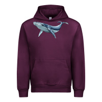 Mauve Wine humpback whale Urban Hoodie - BarkalooDesign
