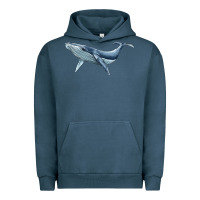 Pigment Midnight Navy humpback whale Urban Hoodie - BarkalooDesign