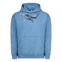 Pigment Pebble Blue humpback whale Urban Hoodie - BarkalooDesign