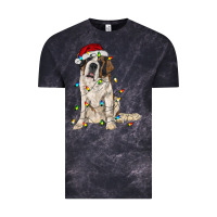 Saint Bernard With Christmas Lights Vintage Tee | Teevron