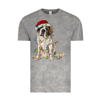 Cloud Rock saint bernard with christmas lights Vintage Tee - RanaPortraitStore