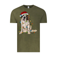 Vintage Olive saint bernard with christmas lights Vintage Tee - RanaPortraitStore