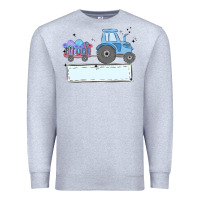 Heather Grey easter tractor boy Premium Sweatshirt - MaliasSmallBusiness