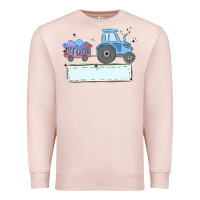 Pale Pink easter tractor boy Premium Sweatshirt - MaliasSmallBusiness